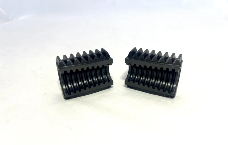 Pair of finished corrugated mold blocks